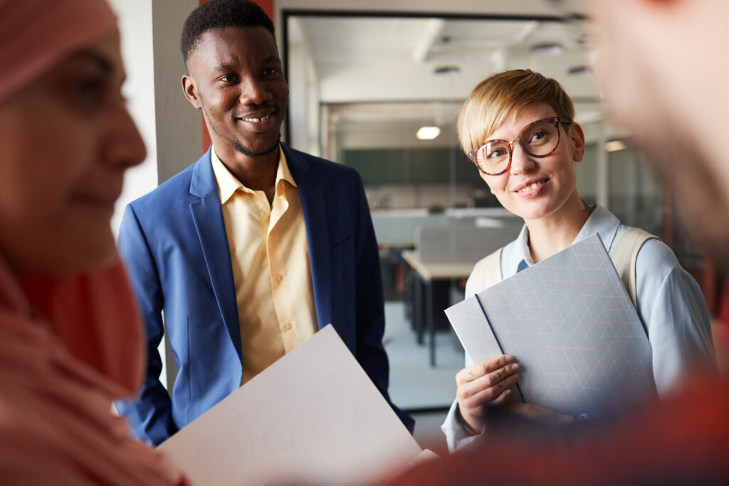 A group of people knowing the importance of collaboration